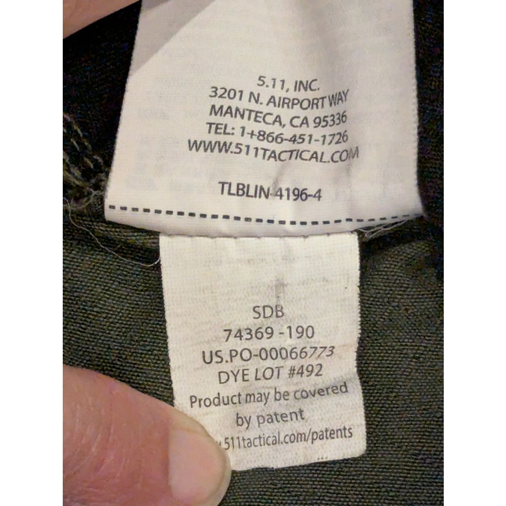 Men's 5.11 Tactical Green Cargo Pants Waist 40 x 32 length - Picture 7 of 9